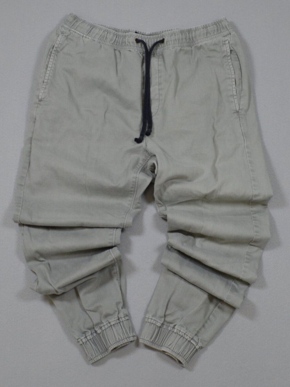 American Eagle Men’s XS Khaki Jogger Pants Elastic Waist Drawstring Tapered Cuff